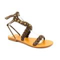Cocobelle Women's 'Braided Ankle Wrap' Synthetic Sandals (Size 9)