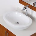 Elite White Ceramic Oval Bathroom Sink