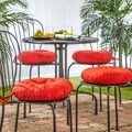 15-inch Red Round Outdoor Bistro Chair Cushion (Set of 4)