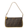 Fendi Logo Coated Canvas Pouchette Bag