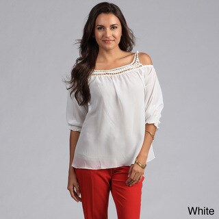 Madison Paige Women's Black Chain Neckline Top
