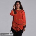 Madison Paige Women's Plus Size Chain Shoulder Printed Tunic