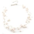 Roman Silvertone Faux Pearl Illusion Beaded Necklace