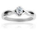 Stainless Steel Cubic Zirconia Solitaire Knotted Frame Ring