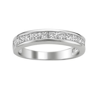 14k White Gold 3/4ct TDW Princess-cut Diamond Wedding Band (G-H, VS1-VS2)