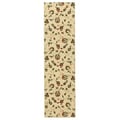 Oriental Swirls Non-skid Rubber Backing Natural Runner Area Rug (2' x 6'10)