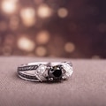 Miadora Sterling Silver 1ct TDW Black and White Diamond Ring (H-I, I2-I3)