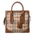 Burberry 'Classic Honeywood' Small Haymarket Check Tote Bag