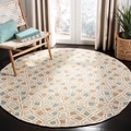 Martha Stewart Spring Wheel Mosaic Milk Pail Blue Cotton Rug (2' 6 x 4' 3)