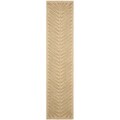 Martha Stewart Chevron Leaves Oolong Tea Gree Wool/ Viscose Rug (2' 3 x 10')