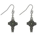 CGC Pewter Rhinestone Celtic Cross Earrings