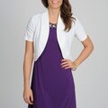 Lennie for Nina Leonard Women's White Short Sleeve Shrug