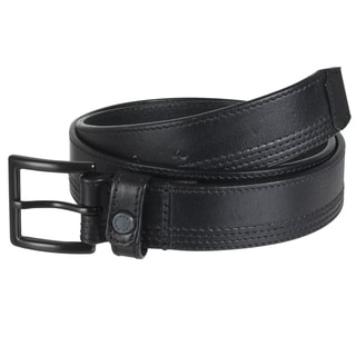 Marc New York Men's Black Stitched Genuine Leather Belt