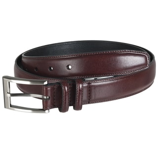 Geoffrey Beene Men's Polished Brown Leather Belt
