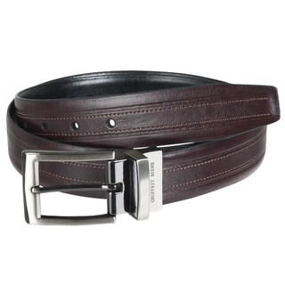 Geoffrey Beene Men's Reversible Topstitched Leather Belt