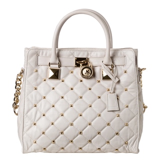 MICHAEL Michael Kors Large 'Hamilton' Vanilla Quilted Leather Studded Tote