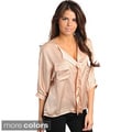 Stanzino Women's Draped Button-down Blouse