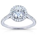 14k Gold Moissanite and 1/4ct TDW Diamond Engagement Ring (G-H, I1-I2)