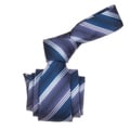 Republic Men's Grey/ Blue Striped Microfiber Neck Tie