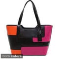 Dasein Women's Retro Color-block Tote Bag