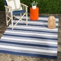 Thom Filicia Hand-woven Indoor/ Outdoor Navy Rug (5' x 8')