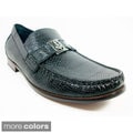 Ferro Aldo Men's Snake Textured Buckle Loafers