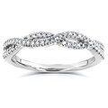 14k White Gold 1/6 ct TDW Braided Diamond Band (H-I, I1-I2)