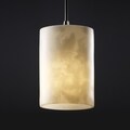 1-Light Flat Rim Cylinder Cloud Resin Brushed Nickel Mini-Pendant