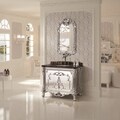 Natural Marble 39.5-inch Single Sink Bathroom Vanity with Mirror