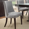 Dominic Grey Curved Nailhead Upholstered Dining Chair (Set of 2)