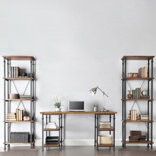 Myra Vintage Industrial Modern Rustic 3-piece Desk Bookcase Set