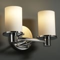 2-light Flat Rim Opal Cylinder Polished Bath Bar Fixture