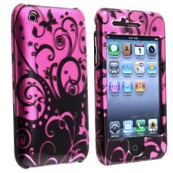 Purple/ Black Swirl Snap-on Case for Apple iPhone 3G/ 3GS