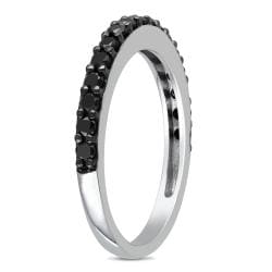 Miadora 10k White Gold 3/4ct TDW Black Diamond Ring