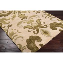Hand-tufted Beige Kerio New Zealand Wool Rug (8' x 11')