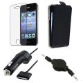 Leather Case/ Screen Protector/ Cable/ Car Charger for Apple iPhone 4S