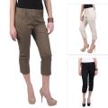 Journee Collection Women's Contemporary Flat Front Casual Capris