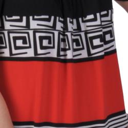 Sangria Women's Patterned Cut-out Sleeve Knee-length Dress