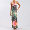 Meetu Magic Women's Green Printed Beaded Dress