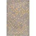 Hand-tufted Gray Chinook Wool Rug (6' x 9')