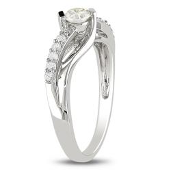 Miadora 10k White Gold 1/2ct TDW Diamond Engagement Ring