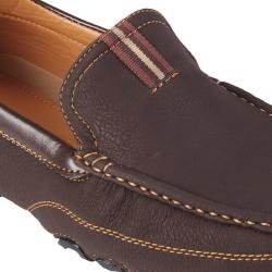 Boston Traveler Men's Topstitched Square Toe Slip-on Loafers