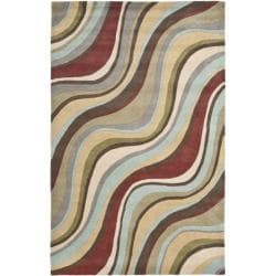 Handmade Soho Waves New Zealand Wool Rug (3'6 x 5'6')