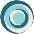 Hand-hooked Blue Purley6028 Polyester Rug (4' Round)
