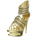 Celeste Women's 'Alude-03' Gold Rhinestone Stiletto Sandals