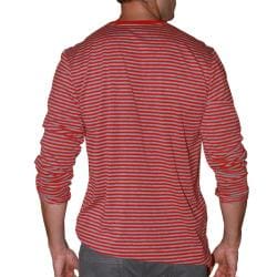 191 Unlimited Men's Red Stripe V-neck Shirt