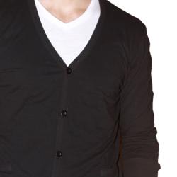 191 Unlimited Men's Black Cardigan Sweater