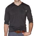191 Unlimited Men's Black Stripe V-neck Tee