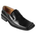 Oxford & Finch Men's Topstitched Square Toe Leather Loafers