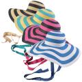 Journee Collection Women's Wide Brim Striped Sunhat